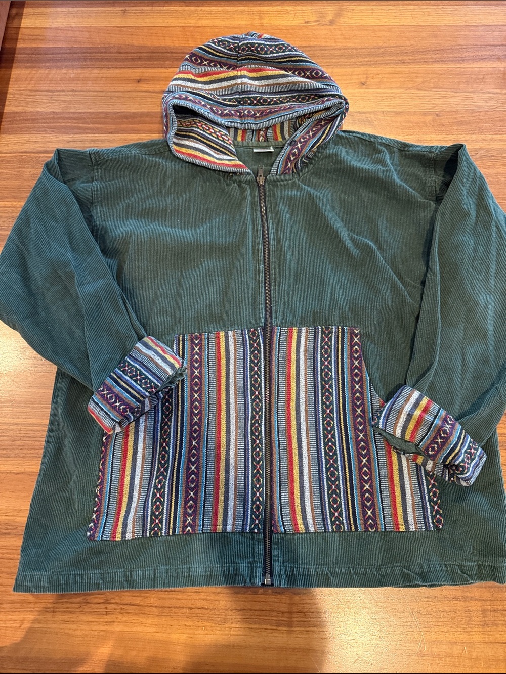 iGypsy Rose Corduroy & Gheri Zip-Down Hoodie  BOHO Hippie Festival Wear